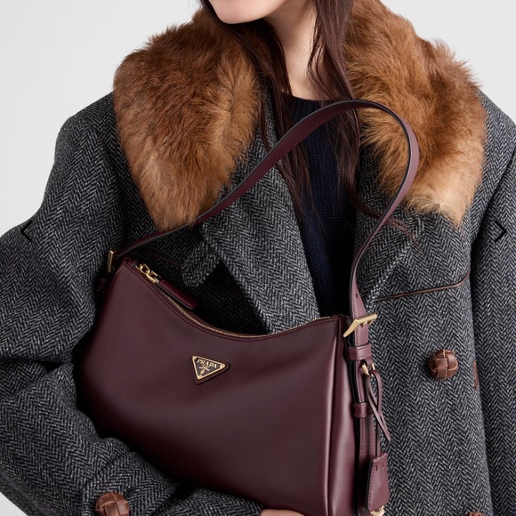 Prada Aimee Medium Deep Burgundy Shoulder Bag, new. - Picture 3 of 10